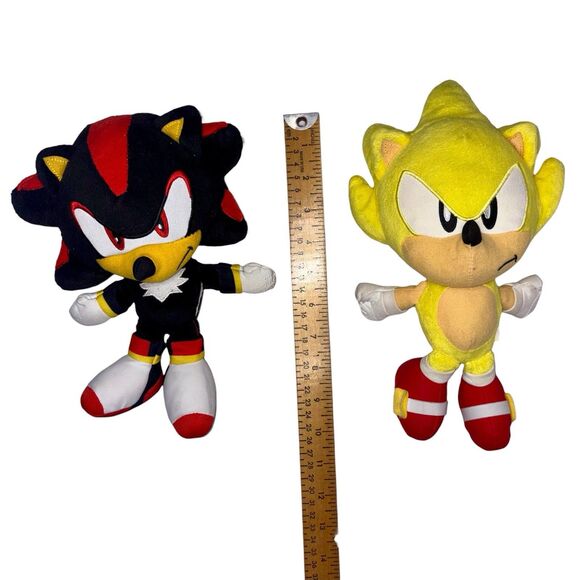 Sonic The Hedgehog 9" Super Sonic & Shadow Plush Toy Figure Jakks Pacific - Picture 3 of 3